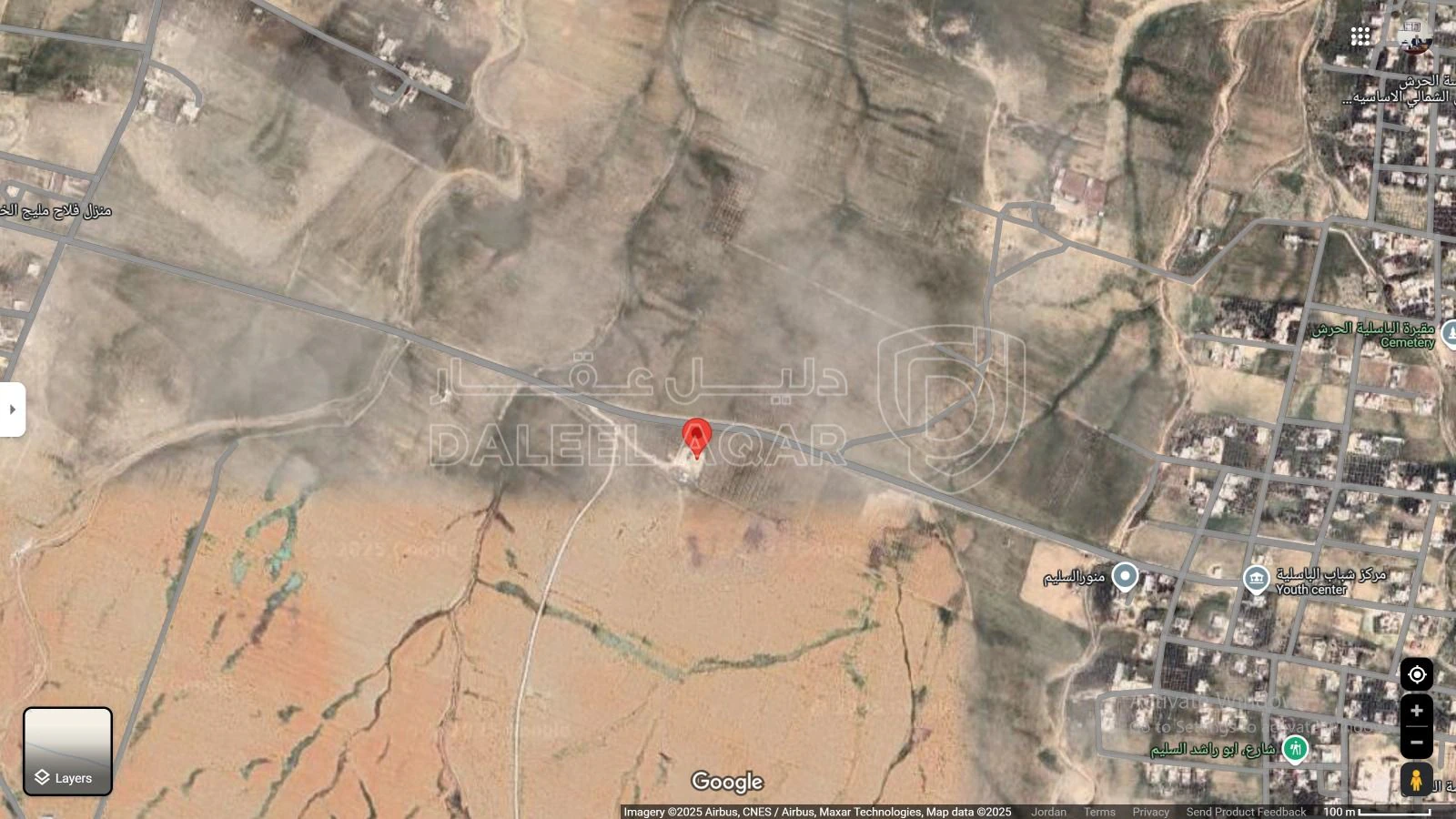 أرض في خلف جامعة العلوم والتكنولوجيا – طريق سايبرس - 127,000 دأ - صورة 1